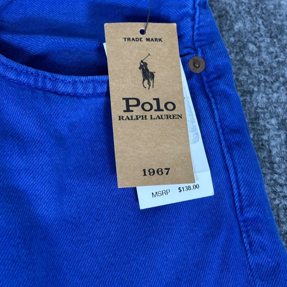 Polo Ralph Lauren Varick Slim Straight Hemp Denim Pants Blue 44B x 32 NWT